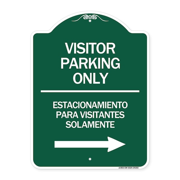 Signmission Bilingual Reserved Parking Visitor Parking Only Estacionamiento Para Visitantes, A-DES-GW-1824-24302 A-DES-GW-1824-24302 - main